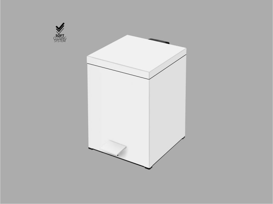 Sanco Waste Bins Χαρτοδοχείο 5lt Λευκό ματ 90677-Μ101