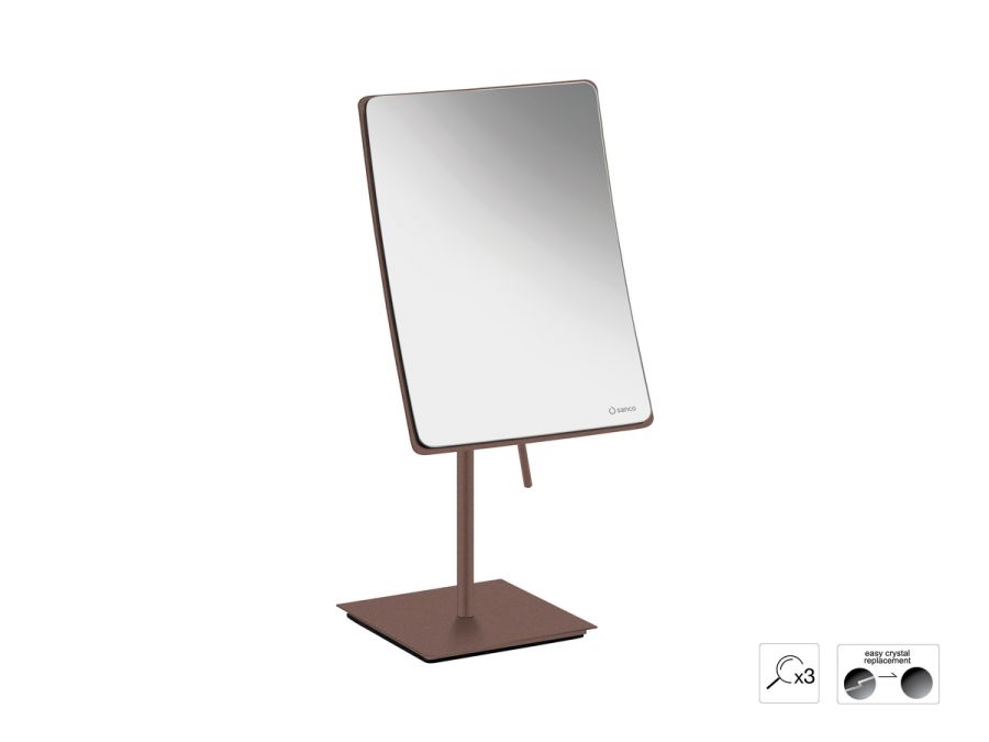 Sanco Cosmetic mirrors Μεγεθυντικός καθρέπτης x3 Wenge ανάγλυφο MR-303-Α75