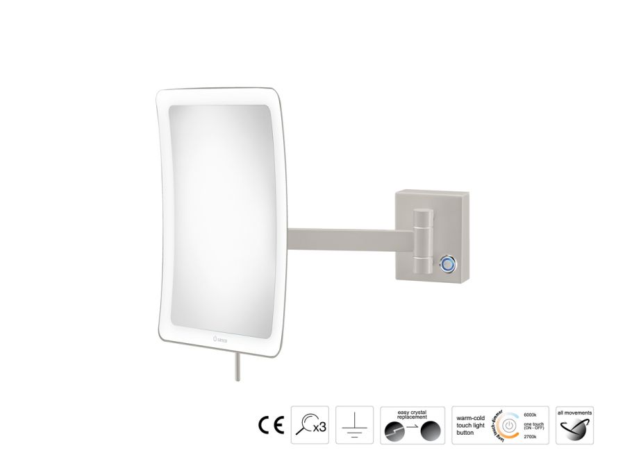Sanco LED Cosmetic mirrors Μεγεθυντικός καθρέπτης x3 με LED Γκρι τσιμέντου ματ MRLED-305-M104
