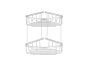 Sanco Shower Baskets Διπλή γωνιακή Θήκη Μόκα ματ 00009-M103