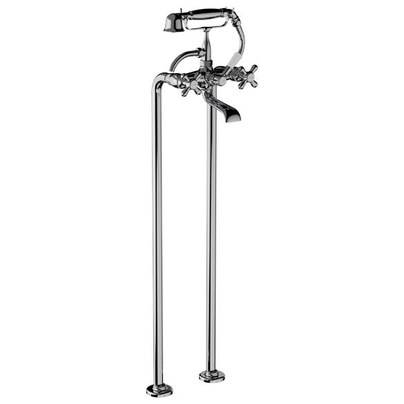 Horus Elsa Softness and Shyness Elsa Classic Collection - Complete Mixer + Pipes for Free Standing Bath Centers - Polished Nickel 04.498-NB