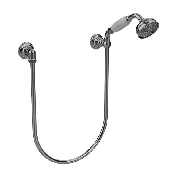 Horus Anthea Classic Collection - Wall Shower Set with Wall Hook, Flexible Hose and Handspray - Polished Nickel 06.589-NB