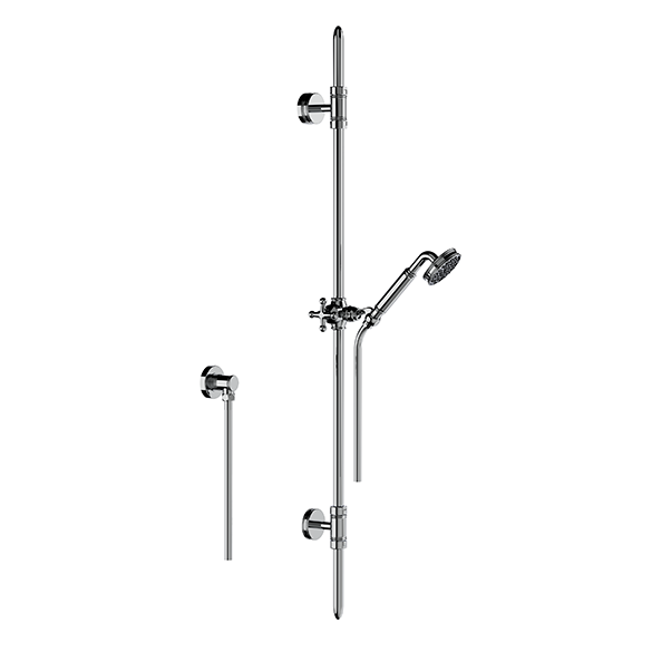 Horus Zéphyr Classic Collection - Wall Shower Set with Rail, Flexible Hose and Handspray - Matt Black 16.532-NO