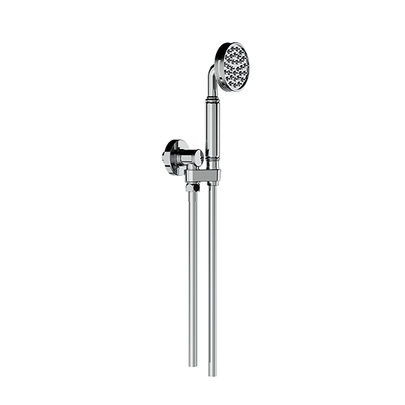 Horus Zéphyr Classic Collection - Wall Shower Set with Wall Hook, Flexible Hose and Handspray - Satin Brass 16.589-LS