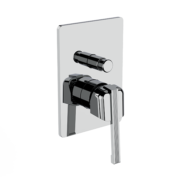 Horus Zéphyr Classic Collection - Concealed Wall Mounted Manual Mixing Shower Valve with Diverter - 2 Outlets - Polished Nickel 16.701-NB