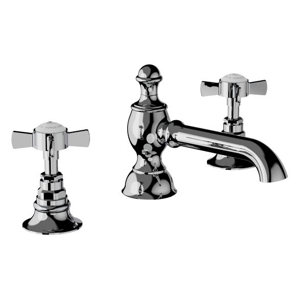 Horus Coventry Classic Collection - 3 Hole Basin Set with Pop-up Waste, Flexible Hoses - Chrome 28.260-CH