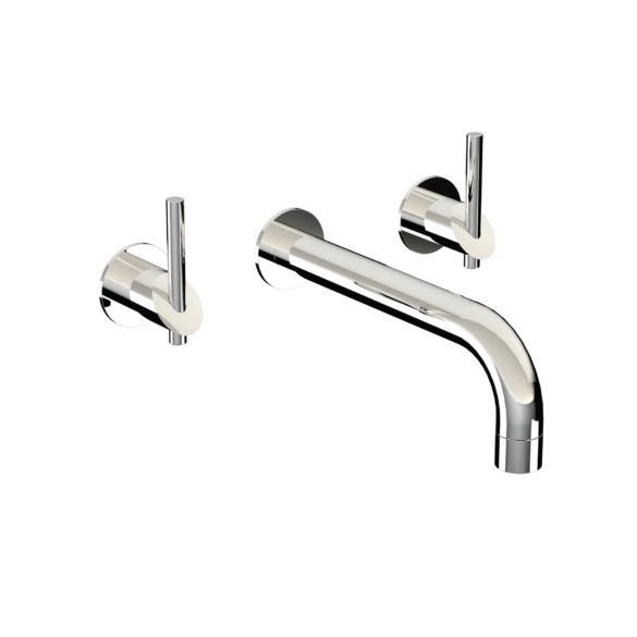 Horus Minoé Contemporary Collection - Wall Mounted 3 Hole Basin Set - for Splashback - Satin Brass 49.273-LS