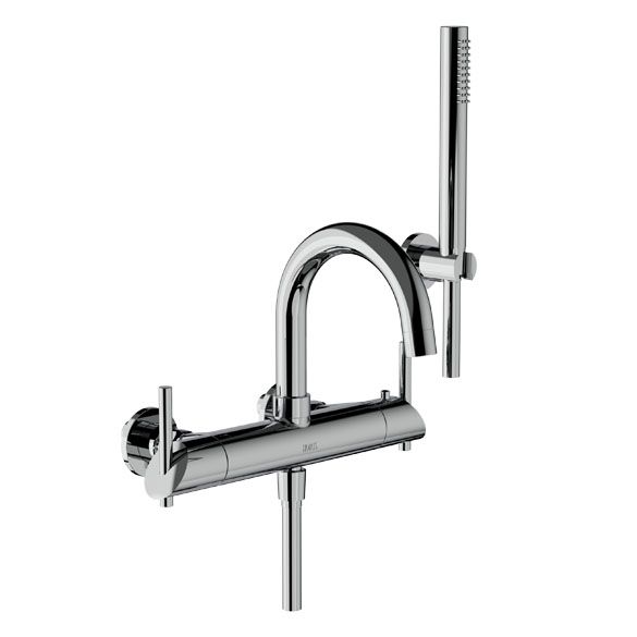 Horus Minoé Contemporary Collection - Complete Set : Complete Exposed Thermostatic Wall Bath-shower Mixer - Matt Black 49.714-NO