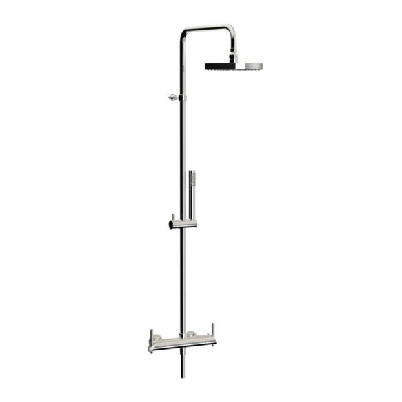 Horus Minoé Contemporary Collection - Complete Exposed Thermostatic Wall Shower Set - Satin Brass 49.797-LS