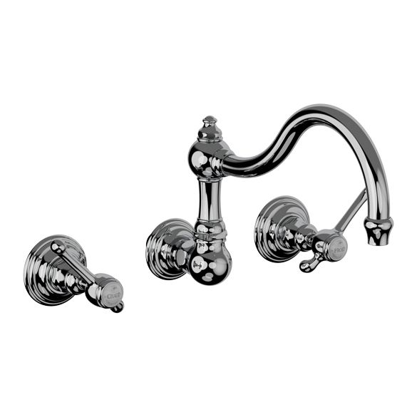 Horus Montmartre Classic Collection - Concealed 3 Hole Wall Mounted Kitchen Mixer / No Waste - Matt Nickel 50.164-NM