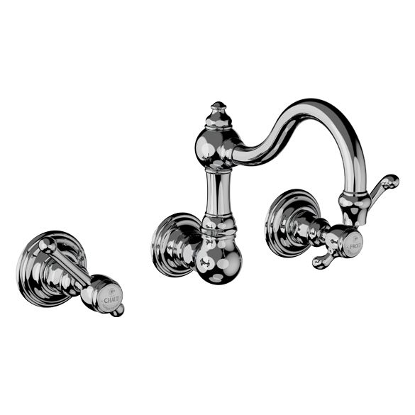 Horus Montmartre Classic Collection - Wall Mounted 3 Hole Basin Set for Splashback Basin with Waste, No Plug - Chrome 50.272-CH