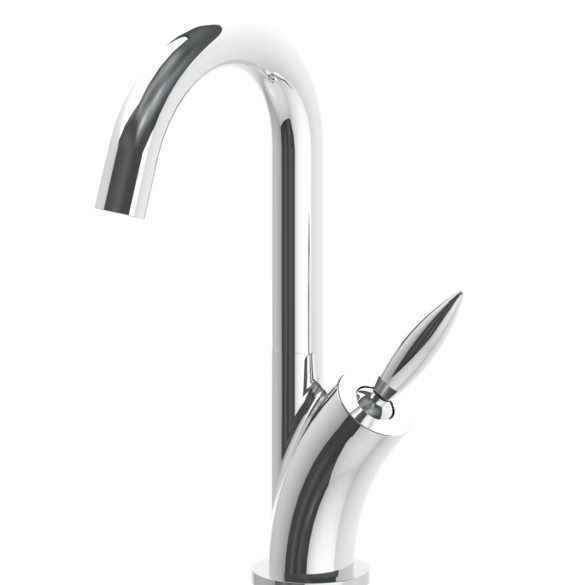Horus Lave-mains Fleur - Flamme Contemporary Collection - Handbasin Mixer with Metal Handle, Swivel Spout - Chrome 60.710-CH