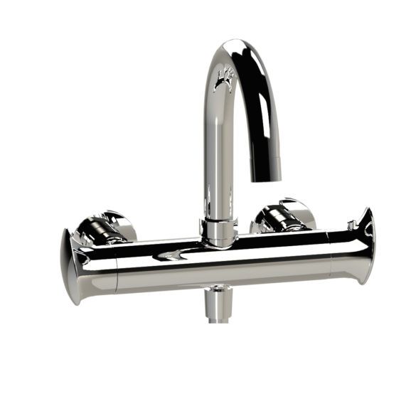 Horus Canopée Contemporary Collection - Exposed Thermostatic Wall Bathshower Mixer - Metal Gun 60.784-CF