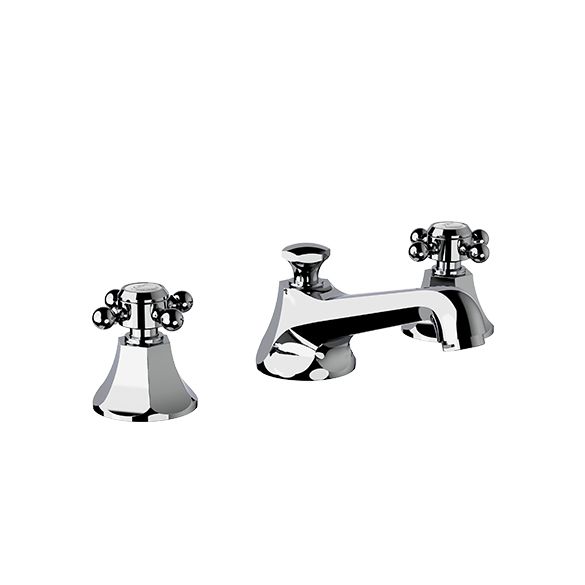 Horus Ascott Classic Collection - 3 Hole Basin Set Small Spout with Pop-up Waste, Flexible Hoses - Matt Nickel 62.260-NM