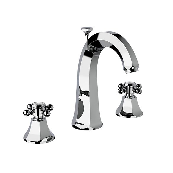 Horus Ascott Classic Collection - 3 Hole Basin Set High Spout with Pop-up Waste, Flexible Hoses. - Chrome 62.261-CH