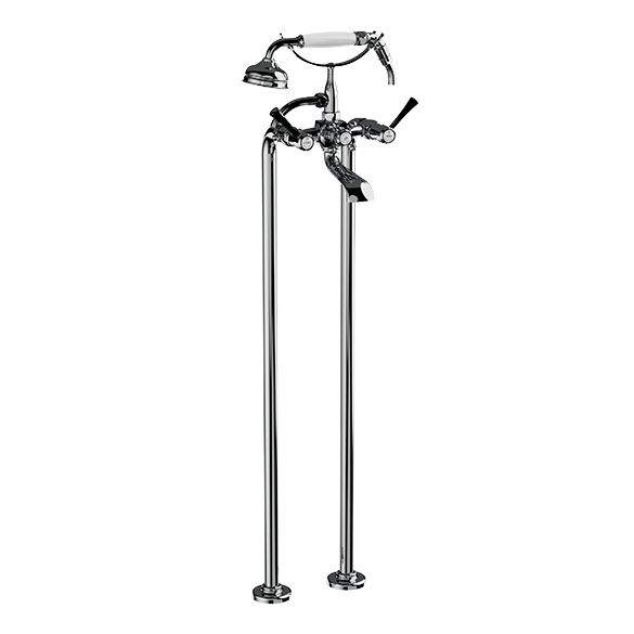 Horus Ascott Classic Collection - Complete Mixer + Pipes for Free Standing Bath Centers - Chrome 65.498-CH