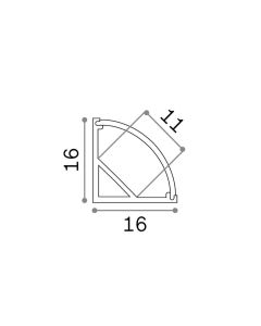 SLOT ANG TONDO D16xD16 2000 mm WH Ideal Lux 203126