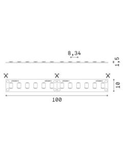 Ταινία LED STRIP LED 120 SMD 15W/M 4000K CRI90 IP20 Ideal Lux 272474