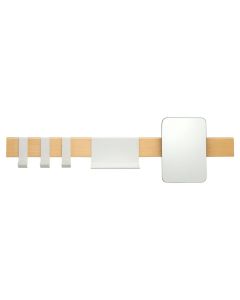 Brix white κρεμάστρα επιτοίχια με ράφι + καθρέπτη Sealskin  362471410