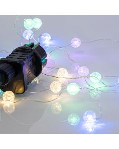 ΚΟΥΡΤΙΝΑ, 140 MINI LED, ΚΡΑΚΕΛΕ ΜΠΑΛΕΣ 1.3cm, 31V ΜΕΤΑΣΧΗΜΑΤΙΣΤΗ, 4 ΕΠΕΚΤΑΣΕΙΣ ΕΩΣ 3 ΣΕΤ, ΑΣΗΜΙ ΧΑΛΚΙΝΟ ΚΑΛΩΔΙΟ, ΧΡΩΜΑΤΙΣΤΟ LED (H150 x W100cm, 10 ΣΕΙΡΕΣ x 14 LED), ΠΡΟΕΚΤΑΣΗ ΠΑΡΟΧΗΣ 3m, IP44 Eurolamp 600-11434