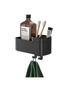 Tiger 2-Store Επιτοίχιο Ράφι με Θήκες και Κρεμάστρες 25 cm Black 800374  800374