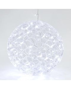 ΑΚΡΥΛΙΚΗ ΜΠΑΛΑ, 100 ΛΕΥΚΑ LED, ΜΕ ΜΕΤΑΣΧΗΜΑΤΙΣΤΗ, 40cm, IP44 Eurolamp 600-40089