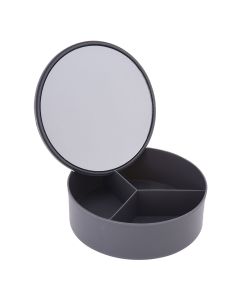 Κουτί Αποθήκευσης PP με Καθρέπτη Φ15x5.5cm Cool Grey-10C MRShome  DF-0060002