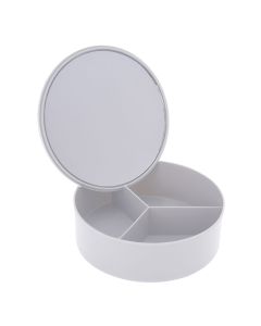 Κουτί Αποθήκευσης PP με Καθρέπτη Φ15x5.5cm White MRShome  DF-0060003