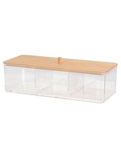 Κουτί Αποθήκευσης Καλλυντικών από PS/Bamboo 23x9.5x6.5cm MRShome  DF-0065000