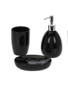 Σετ Μπάνιου από Δολομίτη 3 Τεμαχίων Black MRShome  DF-0100002