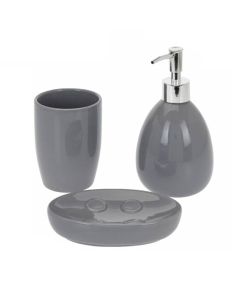 Σετ Μπάνιου από Δολομίτη 3 Τεμαχίων Grey MRShome  DF-0100003