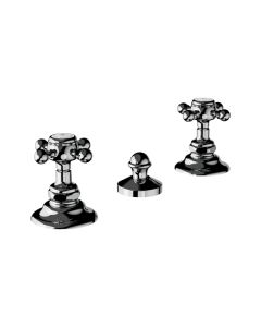 Horus Julia Victoria Julia Victoria Classic Collection - 3 Hole Bidet Set, Spray and Rim Fill Valves with Automatic Pop-up Waste - Chrome 01.358-CH