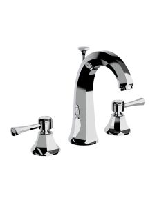 Horus Ascott Classic Collection - 3 Hole Bassin Set High Spout with Pop-up Waste, Flexible Hoses - Matt Nickel 65.261-NM