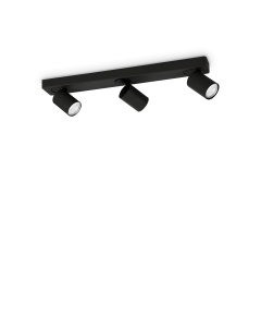 Φωτιστικό Οροφής RUDY PL3 ROUND Μαύρο Ideal Lux 229058