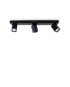 Φωτιστικό Οροφής RUDY PL3 SQUARE Μαύρο Ideal Lux 321516