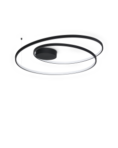 Φωτιστικό Οροφής OZ PL D080 ON-OFF Μαύρο 3000K Ideal Lux 365053