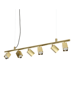 Κρεμαστό Φωτιστικό DYNAMITE SP6 SQUARE Ορείχαλκος Ideal Lux 371429