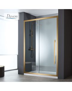 Συρόμενη πόρτα καμπίνας ντουζιέρας Noxx 100 ύψους 200εκ. ρυθμιζόμενη από 97 έως 99εκ. Devon Clean Glass AISI304 PVD Bronze Brushed SLN100C-221