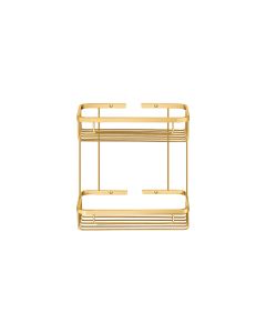 Sanco Shower Baskets Διπλή παραλ/μη Θήκη PVD χρυσό ορείχαλκο βουρτσιστό 00004-PVD-02BR