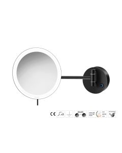 Sanco LED Cosmetic mirrors Μεγεθυντικός καθρέπτης x3 με LED Μαύρο ματ MRLED-705-Μ116