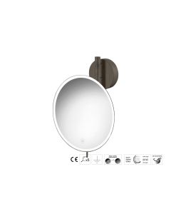 Sanco LED Cosmetic mirrors Μεγεθυντικός καθρέπτης x5 με LED Σκούρο μπρονζέ ματ MRLED-764-DM25