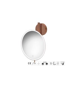 Sanco LED Cosmetic mirrors Μεγεθυντικός καθρέπτης x5 με LED Χάλκινο ματ MRLED-764-Μ26