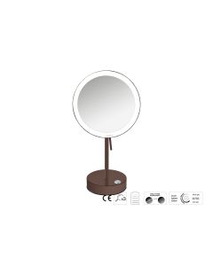 Sanco LED Cosmetic mirrors LED Επικαθήμενος Καθρέπτης μεγεθυντικός x3 Wenge ανάγλυφο MRLED-903-Α75