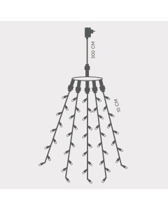 ΧΤΑΠΟΔΙ, 175 LED 3mm, 31V ΜΕΤΑΣΧΗΜΑΤΙΣΤΗ, ΠΡΑΣΙΝΟ PVC ΚΑΛΩΔΙΟ, ΛΕΥΚΟ LED ΑΝΑ 10cm (5 ΣΕΙΡΕΣ x 35 LED), ΠΡΟΕΚΤΑΣΗ ΠΑΡΟΧΗΣ 3m, ΙΡ44 Eurolamp 600-11390