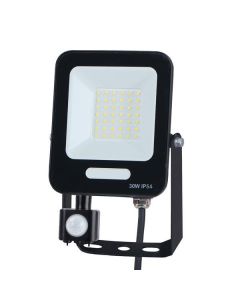 ΠΡΟΒΟΛΕΑΣ LED 30W SMD ΜΕ ΠΕΡΙΣΤΡΕΦΟΜΕΝΟ ΑΝΙΧΝΕΥΤΗ ΚΙΝΗΣΗΣ ΜΑΥΡΟΣ IP54 6500K PLUS Eurolamp 147-69066
