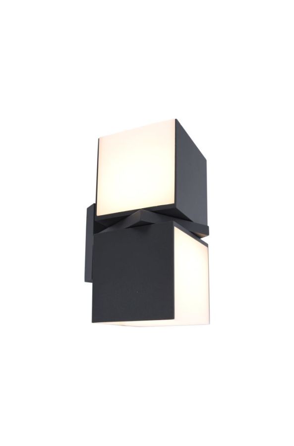 Φωτιστικό Επιτοίχιο Up-Down Κινητό 350° IP54 2x12,2w 1000lm 150° 4000K 147x100xY21,3mm Dark Grey Χυτό Αλουμίνιο Lutec Cuba 5193808118