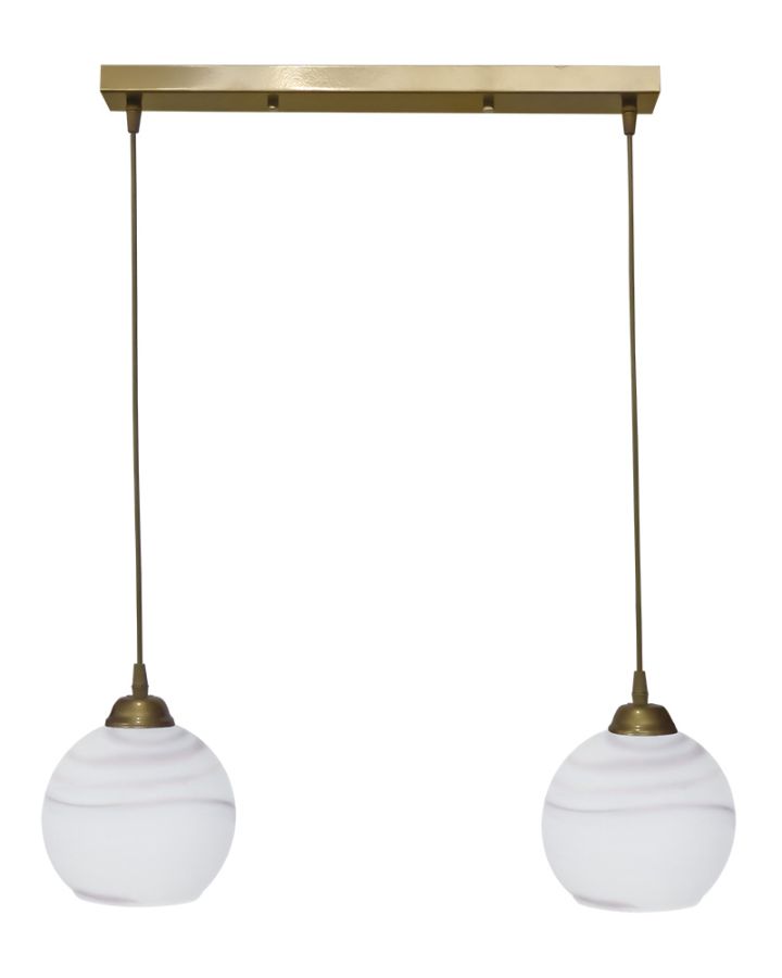 Κρεμαστό φωτιστικό GL-6040/2L RAGA GOLD-KAFE ΚΡΕΜΑΣΤΟ ΑΛΑΒΑΣΤΡΟ Heronia 02-0511