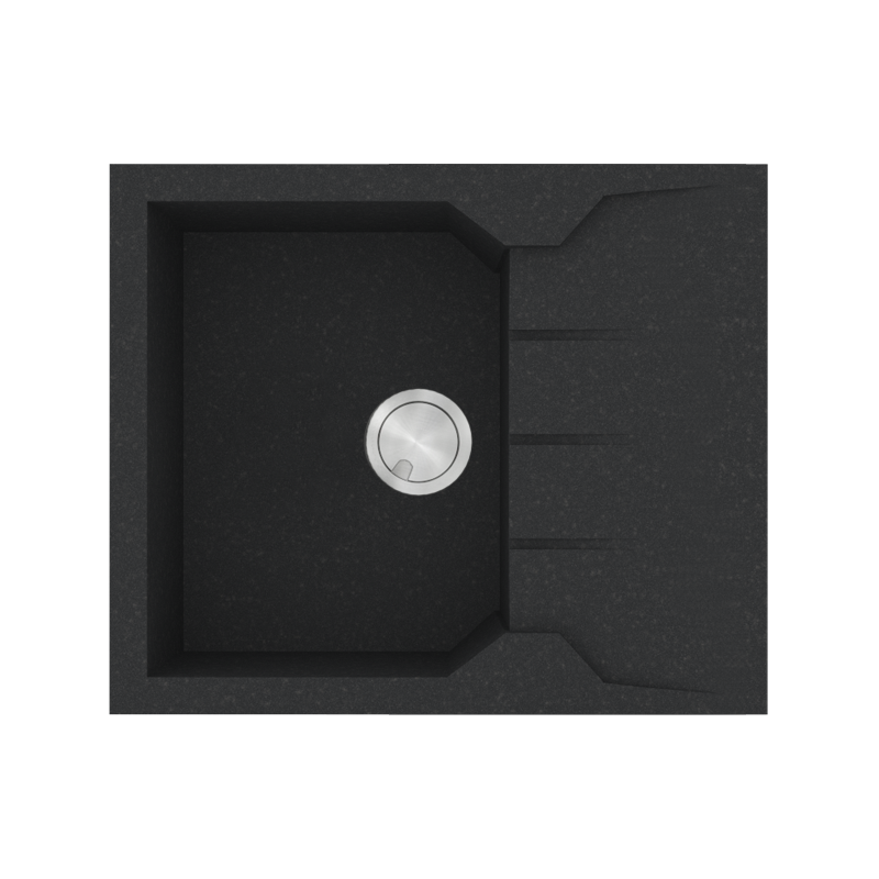 Νεροχύτης Κουζίνας 60x50cm Γρανίτης Ένθετος Ερμάριο 50cm Sanitec Ultra Granite 812-36-Grafite