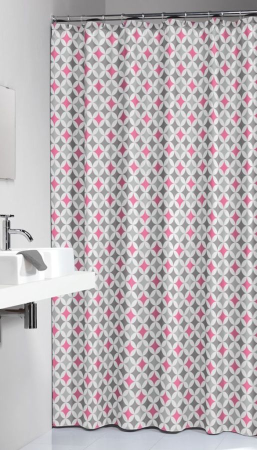 Diamonds 180x200 pink κουρτίνα μπάνιου υφασμάτινη Sealskin 235201350