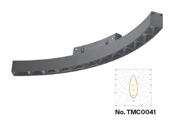 Γραμμικό φωτιστικό LED 12W 3CCT για Curved μαγνητική ράγα σε μαύρη απόχρωση D:34x2,2x2,5cm TMC0041-Black